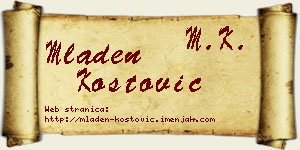 Mladen Kostović vizit kartica